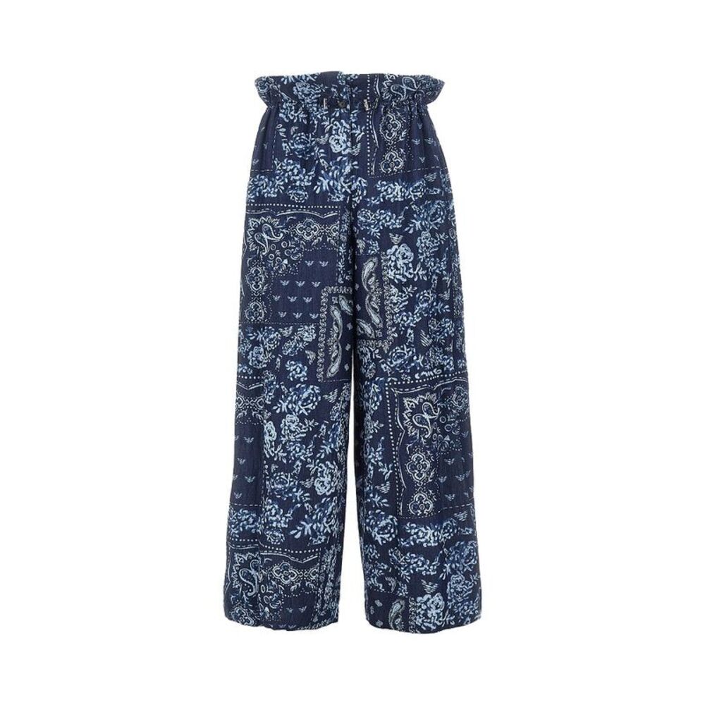 Emporio Armani Women Bandana Print Chambray Pants